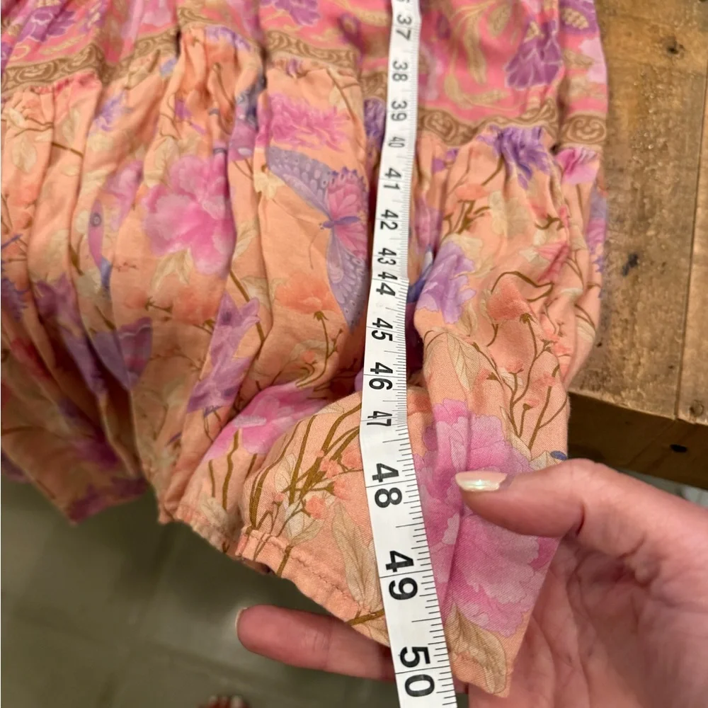 Spell & The Gypsy Butterfly Boho Maxi Dress Musk Pink Floral Festival Size L - Picture 8 of 10